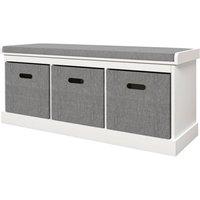 Havendro Shoe Bench with Seat, Shoe Storage Bench with Fabric in Grey