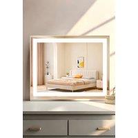 INMTFEI LED Vanity Mirror 50x40cm with Light Strip, 3-Colour Dimmable, Smart Touch, White | Size: 50x40 cm