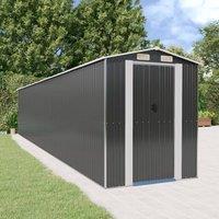 Berkfield Home Garden Shed Anthracite 192x1021x223 cm Galvanised Steel in Black | Size: 192 x 1021 x 223 cm