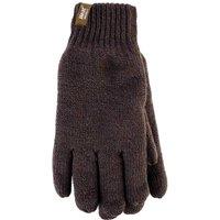 Heat Holders Men's Winter Warm Soft Fleece Lined Thermal Gloves in Dark Brown | Size: Large/XL