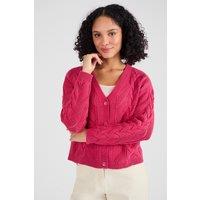 Damart Women's V-Neck Cardigan in Fuchsia | Size: 14-16