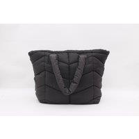 Fine White Line Women's Padded Tote Bag in Grey
