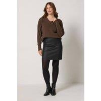 M&Co Women's Coated A-Line Mini Skirt in Black | Size: 18