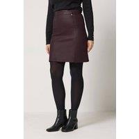 M&Co Women's Coated A-Line Mini Skirt in Dark Mauve | Size: 10