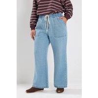 Yours Women's Tie Waist Jeans in Light Blue | Size: 24R