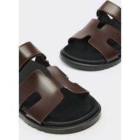 EGO Women's Faux Leather Block Heel Sandals in Chocolate | Size: 6