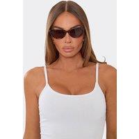 EGO Women's Cat Eye Logo Detail Sunglasses in Dark Brown