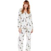 Chelsea Peers Women's Cotton Long Pyjama Set in White | Size: Medium