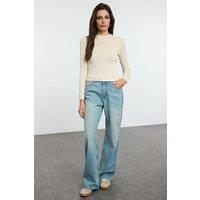 WOVCOR Women's Color Block Fitted Knit Blouse in Stone | Size: XL