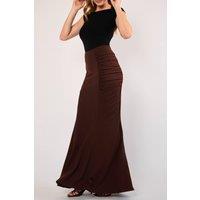 Jaded Rose Women's Emilia Chocolate Ruched Bodycon Maxi Skirt in Brown | Size: 10