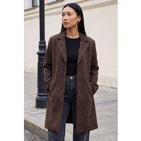 Roman Women's Suedette Coat in Chocolate | Size: 12