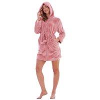 Keanu Women's Hearts Zipped Dressing Gown in Pink | Size: 16-18