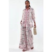 MSN Collection Women's Paisley Shirt & Wide-Leg Pants Set | Size: Large