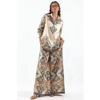 MSN Collection Women's Paisley Shirt & Wide-Leg Trousers Set | Size: XL