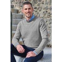 WoolOvers Men's Cashmere & Merino Crew Neck Jumper Mens in Grey | Size: XL