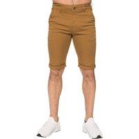 Enzo Men's Slim Fit Stretch Chino Shorts in Tan | Size: 32R