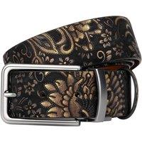 Embassy London Men's Reverse - Black & Gold Tan | Size: 48
