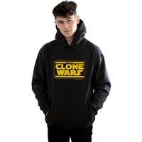 Star Wars Men's Clone Wars Logo Hoodie in Black | Size: 4XL