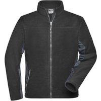 James and Nicholson Men's Strong Work Fleece Jacket in Black | Size: Large