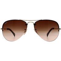 Ray-Ban Men's Aviator Gold Brown Gradient Sunglasses