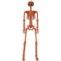 Living and Home 93cm/3ft Posable Halloween Pumpkin Skeleton Decoration in Orange