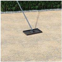 Living and Home Lawn Levelling Rake with 198cm Stainless Steel Handle in Black