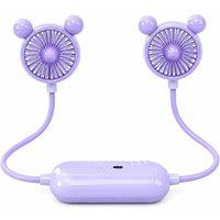 Dyzi Portable Neck Fan USB Rechargeable 3 Speed Purple
