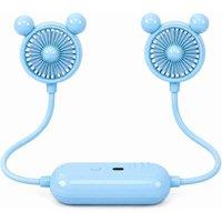 Dyzi Portable Neck Fan USB Rechargeable 3 Speed Blue