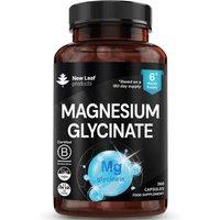 New leaf health Magnesium Glycinate High Strength 1040mg 360 Caps, Fatigue Bone Health in Mid Blue