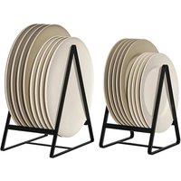 KORVIXA 2 Pack Kitchen Plate Holders Metal Dish Rack in Black | Size: 100 cm