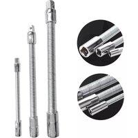 SPETLEK 3Pcs Flexible Flexi Socket Extension Bar Adaptor Set in Silver | Size: 1000mm x 400mm