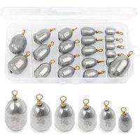 SPETLEK 20pcs Fishing Weights Sinkers in Silver