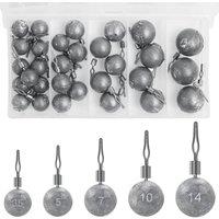 SPETLEK 30 Pcs Carp Fishing Weights in Silver