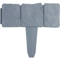 SPETLEK Lawn Edging Cobbled Stone 20pcs/4.8M in Grey