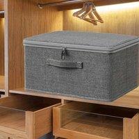 SPETLEK Large Foldable Canvas Storage Boxes S 30x20x14 in Grey
