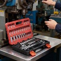 SPETLEK 53-Piece Home & Car Repair Tool Set Hand Tool Kit in Red | Size: 10000mm x 520mm