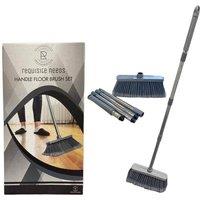 FLAVORA Stainless steel Handle Broom Soft Bristle Indoor outdoor in Grey | Size: 0.5m x 1m