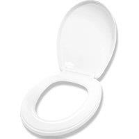 FLAVORA BATHROOM SLOW SOFT CLOSE WHITE OVAL TOILET SEAT | Size: 180 cm width x 180 cm drop