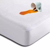 FLAVORA Double Waterproof Terry Mattress Protector in White | Size: Cot