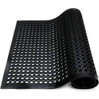 SPETLEK 60x90cm Rubber Door Mat Non Slip Heavy Duty Honeycomb Outdoor Dirt in Black | Size: 100 cm x 100 cm