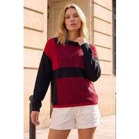 Roman Women's Colour Block Knit Jumper in Red | Size: 16