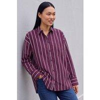 Dusk Women's Stripe Oversized Shirt in Plum | Size: 10