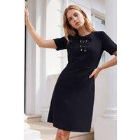 Roman Women's Eyelet Detail Dress in Black | Size: 10