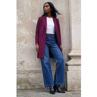 Roman Women's Petite Faux Suede Pocket Jacket in Wine | Size: 12