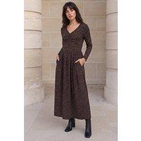 Roman Women's Speckled Ruched Dress in Chocolate | Size: 10