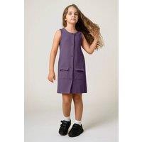 Enorsia Girl's Girls Sleeveless Button Front Dress (2yrs-9yrs) in Purple | Size: 3-4 Years