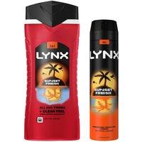 Lynx Men's 6x of Each Sunset Fresh Body Wash, 500ml with Body Spray, 250ml in Red