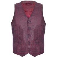 Infinity Leather Men's Classic Leather Waistcoat-Chester in Burgundy | Size: Medium