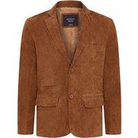 Infinity Leather Men's Slim Goat Suede Italian Blazer Jacket-Somero in Tan | Size: XS