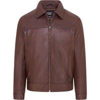 Infinity Leather Men's Retro Classic Leather Harrington Biker Jacket - Drammen in Brown | Size: Medium